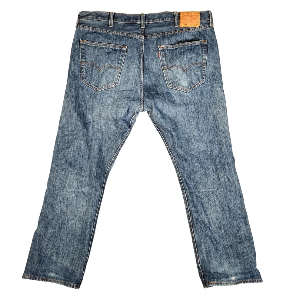 Levi's 501‎ Original Fit Jeans Mens 42x30 Good Button Fly Straight Leg FRAYED